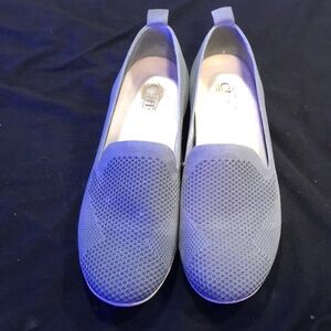 Gray canvas slip on shoes